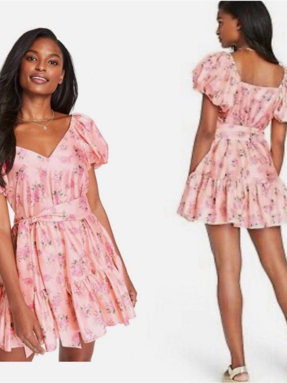 LOVE SHACK FANCY x TARGET Cecile Puff Sleeve Pink Floral Mini Dress Size 6